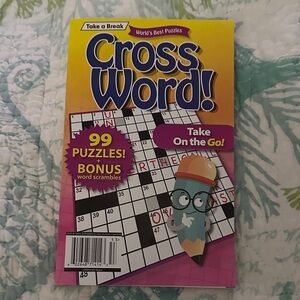 BRAND NEW Crossword Puzzle Book with Bonus Word Scrambles